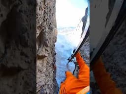 What an entrance to this ski line! Fun day back on skis today, lots of rocks but it went, vid