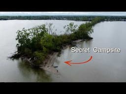I found a HIDDEN BEACH just outside the city and camped on it | Evening rain and wind storm