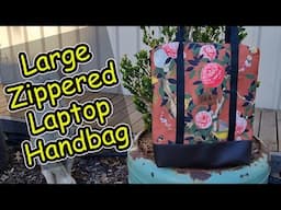How to sew a large zippered laptop handbag using upholstery & vinyl sample swatch fabric