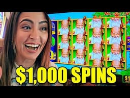 Fourteen $1,000/Spins Pays Off HUGE!! (Luckiest Day!)