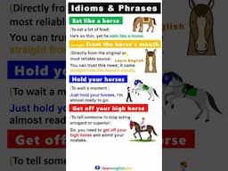 English Idioms (Examples) | Idioms and Phrases with meanings | Idiom Pictures