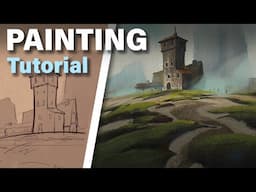 How to Paint a Landscape Environment ( Concept Art Tutorial )