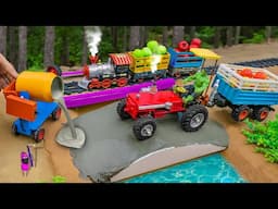 diy mini tractor Build a concrete bridge using bricks and metal science project