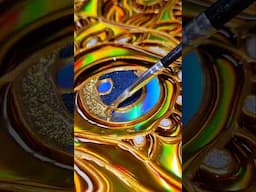 golden eye 🌟 adding real metal glitter for maximum shine! #art #painting #artinprogress