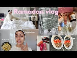 Ramadan vlog 💫🧼🫧 spring cleaning, Korean skincare & preparing for iftaar