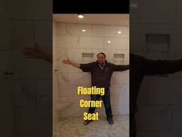 Floating corner seats. Part6 #tile #howtotile #cornerseat #shower