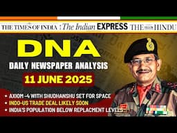Daily Newspaper Analysis | 11 June 2025 | Current Affairs For Defence Aspirants #ssb #upsc