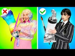 Wednesday vs Enid $1,000 Art Challenge | Funny Situations