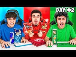 Last To Stop Playing Fortnite On Colored Gaming Setup Wins! (Red, Blue, Green)