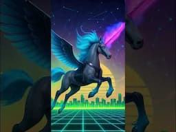 Synthwave Alicorn rises from the shadows. Neon wings. Midnight power.🦄⚡