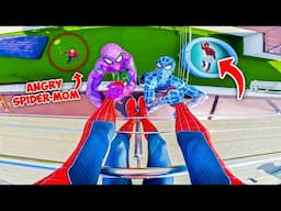 SPIDER-MAN Escaping Angry SPIDER-MOM in 1 HOUSE ?? || SPIDER-MAN's Family Story! (All Action, Funny)