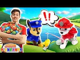 Un amusement de pêche dans le Jardin d’enfants. Attrapez des poissons colorés !