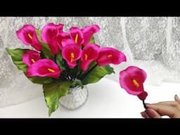 DIY mini calla lily /how to make satin ribbon flower calla lily easy
