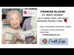 Knitting with Premier BLOOM yarn!  New Wisteria Cottage Cardi!