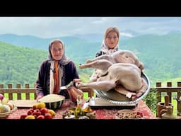 Roasting Two Giant Turkeys & Preparing Dough for Village Oven Bread