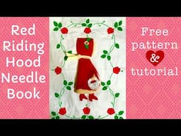 Easy slow stitch Needlebook | free pattern & tutorial | Red Riding Hood #slowstitching  needle book