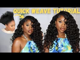 QUICK WEAVE TUTORIAL | How To Blend Natural Hair Leave Out | WowAfrican