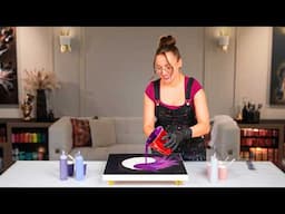 💜 Stunning Purple + Turquoise + Silver = Perfect Balance - Acrylic Pouring - Mixed Media Fluid Art
