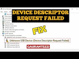 Fix Device descriptor request failed unknown usb device