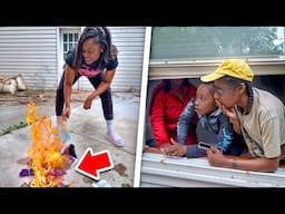 BURNING MY SISTER CLOTHES PRANK (EXTREMELY HILARIOUS)