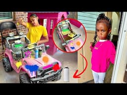 Girl RUINS LITTLE SISTER JEEP!!! SHE REGRETS IT!!!!