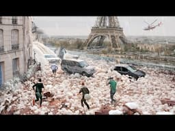 Storm Chaos in Paris, France! Massive Hail Storm Destroys Cars & Homes, Panic in the Streets