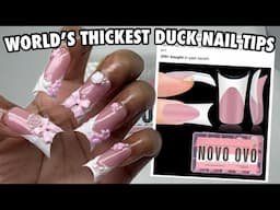 Trying The World’s Most Flared Duck Nail Tips From Amazon | Novo Ovo Thick Soft Gel Nail Tips