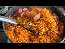 Let’s Make A Delicious Jollof Rice With Sausages//@MasofsKitchen