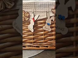 Wooden Bunny Basket Tag, Personalised Easter Basket Tags, Easter Bag Name Sign, Wooden Baby Easter 🩷