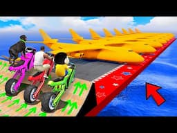 SHINCHAN AND FRANKLIN TRIED THE IMPOSSIBLE GOLDEN PLANES BRIDGE PARKOUR CHALLENGE GTA 5