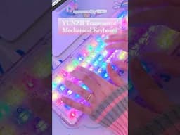 Pink Transparent Mechanical Keyboard 🧊✨ #temu #mechanicalkeyboard #keyboard