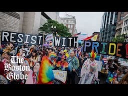 Thousands march in Pride Parade and "No Kings" protest in Boston
