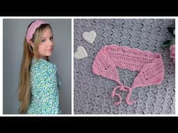 Crochet Feminine Headband For Beginners | DIY Crochet Hairband Tutorial & Free Written Pattern