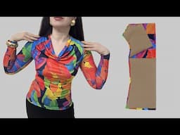 You can't believe how simple it is! 5 Minute Cowl Neck Blouse Cutting and Sewing Tutorial