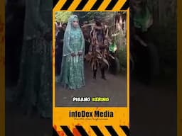 pernikahan unik memakai daun kering