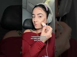 Gotta do my makeup on the plane 🥰 #realskintexture #makeuptutorial #travel