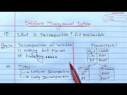 DBMS Decomposition (Lossless & Lossy) | Learn Coding