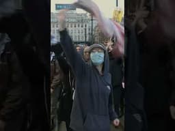 UKIP counterprotesters rip up Union flag during rally in Manchester
