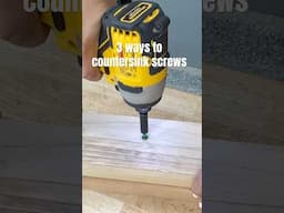 3 ways to countersink screws. #woodworking #woodworkingtips