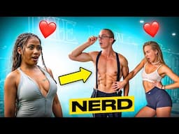 NERD Pulls Off Six-Pack Prank and Turns Gym Into a Love Story | Pretended be a CLEANER in a GYM