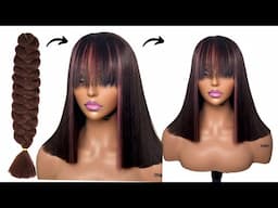 Secret Revealed😱Never waste money again! How to make bone straight with bangs using braiding hair.