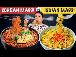 Korean Vs Indian Desi Maggi Recipe - Testing Out Viral Korean Food CookWithNisha