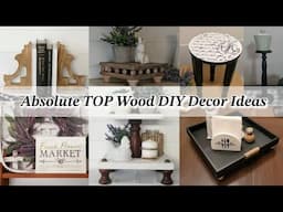 ABSOLUTE TOP WOOD DIY DECOR IDEAS!!~High End Wood Home Decor Crafts~Dollar Store Decor DIYS