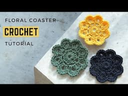 Easy Crochet Flower Coaster | Step-by-Step with Pattern, Diagram & Narration