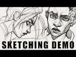 How to Study Facial Structure for Character Design // Realtime Demo + chat