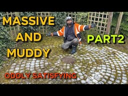 Massive and Muddy | Part 2 Mossy Backyard block paving restoration | oddly satisfying