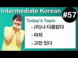 [Learn Korean I５７] "–(이)나 다름없다” , "–마저”, "–고만 있다”