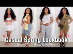 CASUAL SPRING EVERYDAY HAUL/ LOOKBOOK 🌸🌱🌼 | PRETTY LITTE THING REBRAND?? , SHEIN , F21 + MORE 🤍