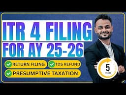 LIVE ITR 4 Filing for AY 2025 26  Step by Step ITR Filing with Presumptive Income  ITR Filing Demo