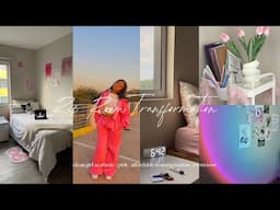 Res room transformation|clean girl aesthetic, pink, affordable, room tour etc SOUTH AFRICAN YOUTUBER